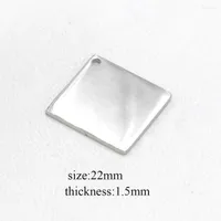 Pendant Necklaces Stainless Steel Connectore Tag High Mirror Polish 22mm Blank Square For Necklace bracelet Wholesale 10pcs