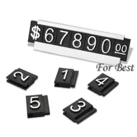 Whole-Silver 30 Sets Jewelry Display Label Tag Adjustable Number Counter Cube Dollar Sign With Base Stand321e
