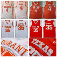 NCAA College Basketball Texas Longhorns 4 Mohamed Mo Bamba Jersey Men University Kevin Durant 35 Team Orange Away White Breathable Spor3041