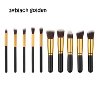 10pcs set Pro Makeup Brushes Set Foundation Blending Powder Eyeshadow Contour Concealer Blush eyebrow brush mini golden black desi2460