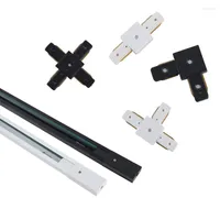 Schwarz/Wei￟ 0,5 m 1 m LED -Gleisschiene 220 V Aluminium Light Rails Straight/L Form Connectors for Spotlight