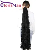 36 polegadas bagunçadas boho nu locs macios Curly Crochet Braiding Hair Extensions Synthetic Faux Faux Loc Afro Braids para BLA283D