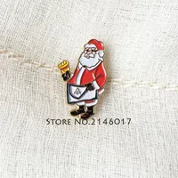 10 stks Master schort Rapel Pin Santa Masonic Christmas Badge Custom Email Metal Pins Broche Mason Mason Cartoon Xmas Men3102