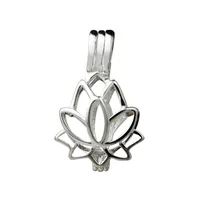 Lotus çiçek çiçeği kolye küçük lokletler 925 STERLING Gümüş Hediye Aşk İstek İnci Kafesi 5 Parça 212G