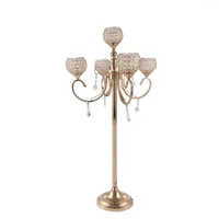 Candle Holders Candelabra 5 Arms Crystal 47.25 Inches Tall Gold Centerpieces For Wedding Table Decoration Chrismas Events