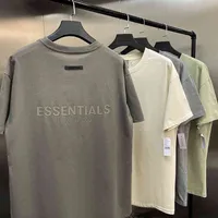 Camisetas masculinas e camisas de pólo neblina fios duplos letra de letra curta de manga curta
