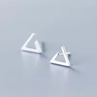 Stud -oorbellen 925 Sterling Silver Jewelry Triangle for Women Girls vriend Kid Lady Wedding Gift Dropsgipping EH860