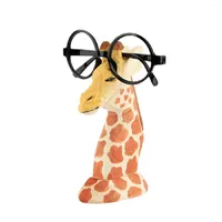 Occhiali da sole cornici creative in legno in legno intagliato per occhiali da occhiale per occhiali Figurina per animali per la scrivania dell'ufficio