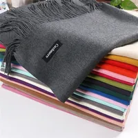 Scarves 200x70cm High Quality Winter Cashmere Scarf Thicken Warm Pashmina Shawl Wrap Long Tassel Solid Acrylic Wool ShawlS YR001 220921