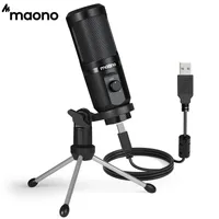 Przenośne filmy audio Maono rophone z MIC Gain 192KHz/24bit Podcast PC PC Computer Condenser Mic do nagrywania strumieniowego przesyłania gier ...