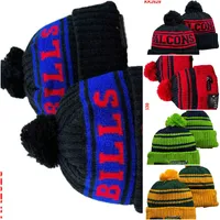 Buffalo Beanies Cap Wool Warm Sport Hat Hat Footbeling مخطط مخطط USA College POM HATS MEN HAR ORNINET BONNET BEANIE SKULL CAPS A0