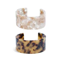 Urok bransolety Javrick akrylowa skorupa żółwia szeroka brązowa lampart nadruk mody biżuteria dama ring2285