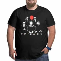 T-shirt maschile amici horror tops pennywise Michael Myers Jason Voorhees Halloween maglietta Big Tall Tun Tee Size 5xl 6xl J8CA#