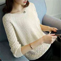 Women's Sweaters 2019 Spring Womens Sweater O Neck Solid Casual Sweater Female Knitted Sweaters Long Sleeve Pink Jumper Tricot Clothing PZ1403 J220915