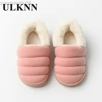Slipper ULKNN Winter 2021 New Children'S Plus Cotton Shoes Baby Boys Girls Home Warm Indoor Outdoor Footwear 1-8 Years Old L220922