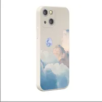 iPhone 13/13Pro/13Pro max 용 블루 구름 실리콘 보호 케이스