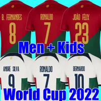 2022 Futbol Forması Portekizli Bruno Fernandes J. Dünya Kupası Portuguesa Retro 2022 Joao Felix 22 23 Futbol Gömlek Bernardo Portugieser Erkek Kadın Çocuk Kiti