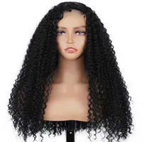 Human Hair Capless Wigs Afro Kinky Curly Synthetic Lace Wigs Glueless Water Wave Wigs For Black Women Heat Resistant Fiber Wig Middle Part Daily Use W220923