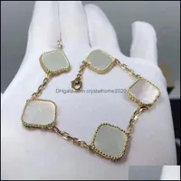 سحر أساور أزياء الذهب Sier Classic Clover Bracelets Bangle Psera لتصميم Lady Womens Party Wedding Lovers G Pendant66 OT5KX