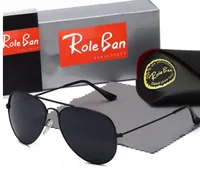 Rôle Ban Sunglasses Luxury Brand Designer Polarizer Pilot Ray Band 3025 Sunnies Boîtes à ceinture de lunettes vintage pour femmes masculines