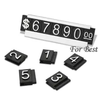 Whole-Silver 30 Sets Jewelry Display Label Tag Adjustable Number Counter Cube Dollar Sign With Base Stand289q