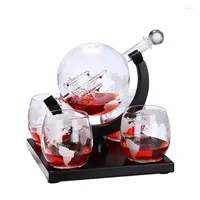 Boccette d'anca set di vino di vetro creativo Globe Whisky Decanter Liquor Bourbon Vodka Brandy Spirit Dispenser Kitchen Bottle