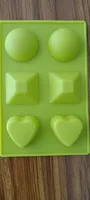Wholesale 6 Cavity Square heart Candy Mold DIY Brownie Silicone Chocolate Truffles Mold Jelly