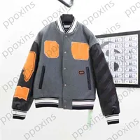 Off Jacket Offs Men's Spring High Version New Fashion Brand Heavy Industry Embroidery Patchwork Bomber Windbreakers Coat Winter