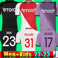 2022 2023 MAILLOTS AS MONACO 축구 유니폼 BEN YEDDER BOADU GOLOVIN NEW 22 23 GEUBBELS 남성 어린이 Maillot de Foot Foot Foot Football Shirt