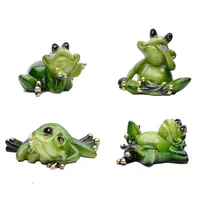 Baby Toy MYBLUE 4 Pcs/Set Cute Creative Frog Doll House Figurine MiniatureS Fairy Garden Nordic Home Room Table Decoration Accessories W220923