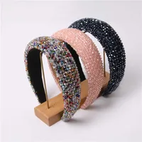Other Fashion Accessories New Baroque Crystal Beaded Hair Band 5 cm Wide Edge Elegant Women's Sponge Headband