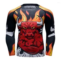 Męskie koszulki Cody Lundin Mannen Compressie Shirt Rashguard Lange Mouwen 3D Afdrukken T-shirt MMA Fitness Sneldrogende Bodybuilding Top