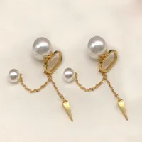 Mode Ear Cuff Pearl -oorbellen voor Lady Women Party Trouwliefhebbers Gift Engagement Sieraden met doos NRJ297A