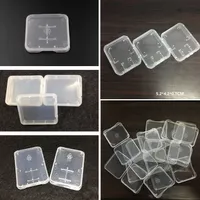 Home 1000pcs/Lot Transparant Clear Storage Boxes SD/SDHC Memory Card Case Storage Carry Storages Box voor SD TF -kaarten LT047