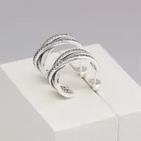 100% 925 Sterling Silver Hook Ohrring Original -Einzelhandel f￼r Pandora 18K Ros￩gold Ohrringe Weihnachtsgeschenk f￼r Frauen290t