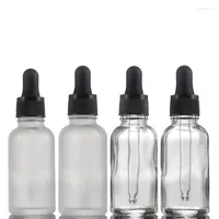 Storage Bottles Empty Frosted Clear Glass Dropper Bottle Liquid For Essence Massage Serum Basic Oil Pipette Refillable