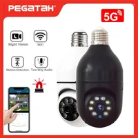 Computer Cables 5G Wifi E27 Bulb Surveillance Camera Full Color Night Vision Automatic Human Tracking 4X Digital Zoom Video Security Monitor