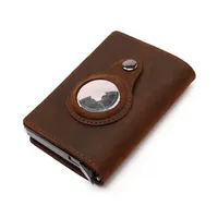 Wallets Apple&#039;s Vintage Genuine Leather Wallet Airtags Case Business Men&#039;s Bank Holder Fit For 8 Cards206q