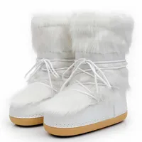 Женские снежные ботинки Космические оленя водонепроницаемые капель 2021 с меховыми повседневными женщинами рабочих рабочих ботинков 0923