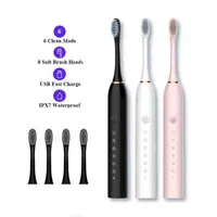 Toothbrush Sonic Electric Toothbrush Ultrasonic Automatic USB Rechargeable IPX7 Waterproof Travel Box Holder Tooth Brush Heads 220519