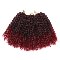 Afro curl bundles weave Synthetic Braiding hair with Ombre bug blonde Crochet Braids Hair Extension bulk hair2299