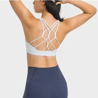 L-306 Cross Back Sports Yoga Outfits Bra High Complication Collection Auxiliary Gym Gym Wym For Women
