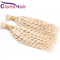 Super Deal 613 Blonde Curly Braiding Hair Brasil Extensions In Bulk Cheap Deep Wave Brazilian Human Hair Bulk For Braids No Attach275Z