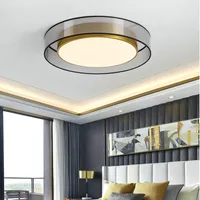 Plafondlampen hoogwaardige led licht koper woonkamer eenvoudige ronde slaapkamer decoratieve luces armaturen lamparas de techo