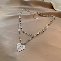 925 Jewelry Necklaces pendants Fashionable simple titanium steel necklace Love clover gold man chain saturn luxury chains designer pendant necklaces for woman