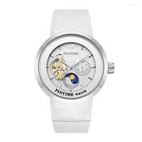 손목 시계 Pintime Top Brand Men Watch Fashion Business Moon Phase Watches 방수 자동 자동 기계적 Reloj Hombre