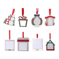 Sublimate Blank Christmas Tree Decoration Pendant DIY Christmas Key Chain Ornaments Pendants WLL1683