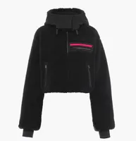 Women&#039;s Fur lamb coat winter fashion Parkas warm top jacket designer short splicing coat hat detachable Punk Windbreaker Pocket