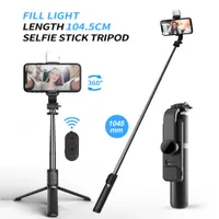 Kablosuz Bluetooth Uzaktan Portatif Uzatılabilir Selfie Stick Tripod IOS ANDROID Akıllı Telefon için Işık