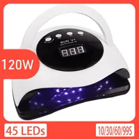120W LED Nail Dryer 45PCS UV Lamp Heads Automatic Sensor Switch Timing Function Curing All Gel Nail Dry Light238a